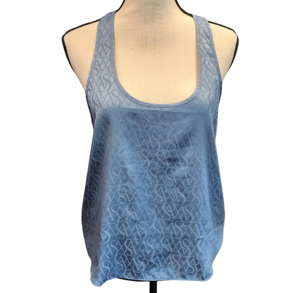 Victoria's Secret Sleepwear Tank Top Blue VS Logo Monogram‎ Racerback Small